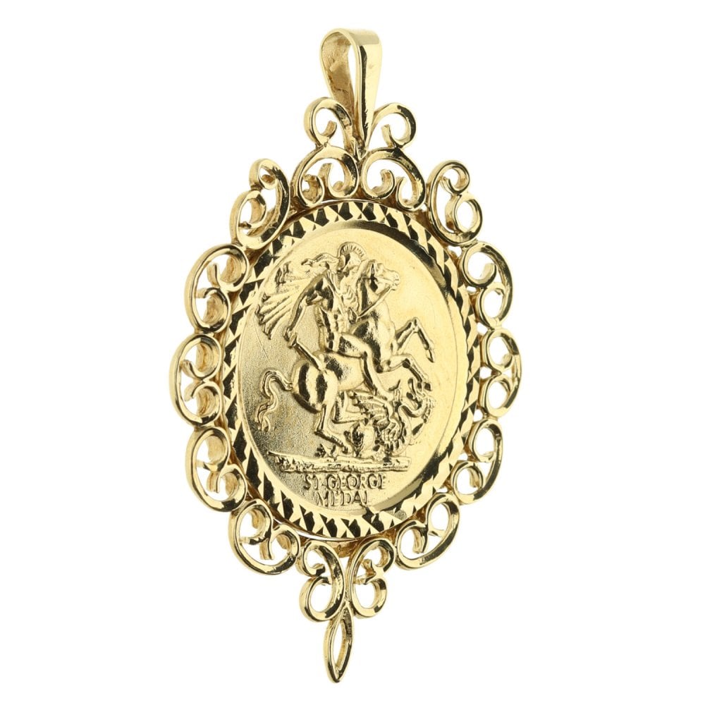 9ct Gold St George Pendant - 3.9g