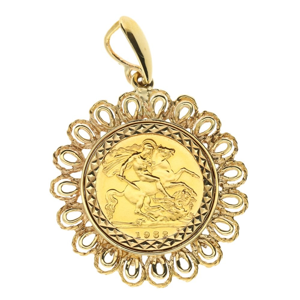 1982 Gold Half-Sovereign Pendant - 8.4g