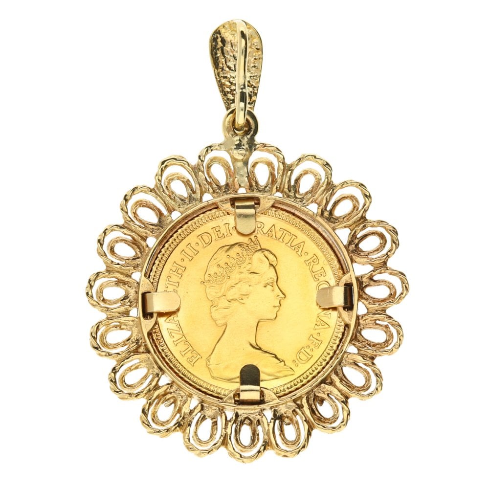 1982 Gold Half-Sovereign Pendant - 8.4g