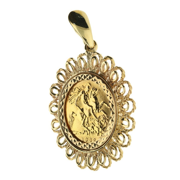 1982 Gold Half-Sovereign Pendant - 8.4g