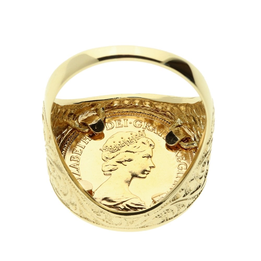 1982 Gold Half-Sovereign Ring - 10.4g