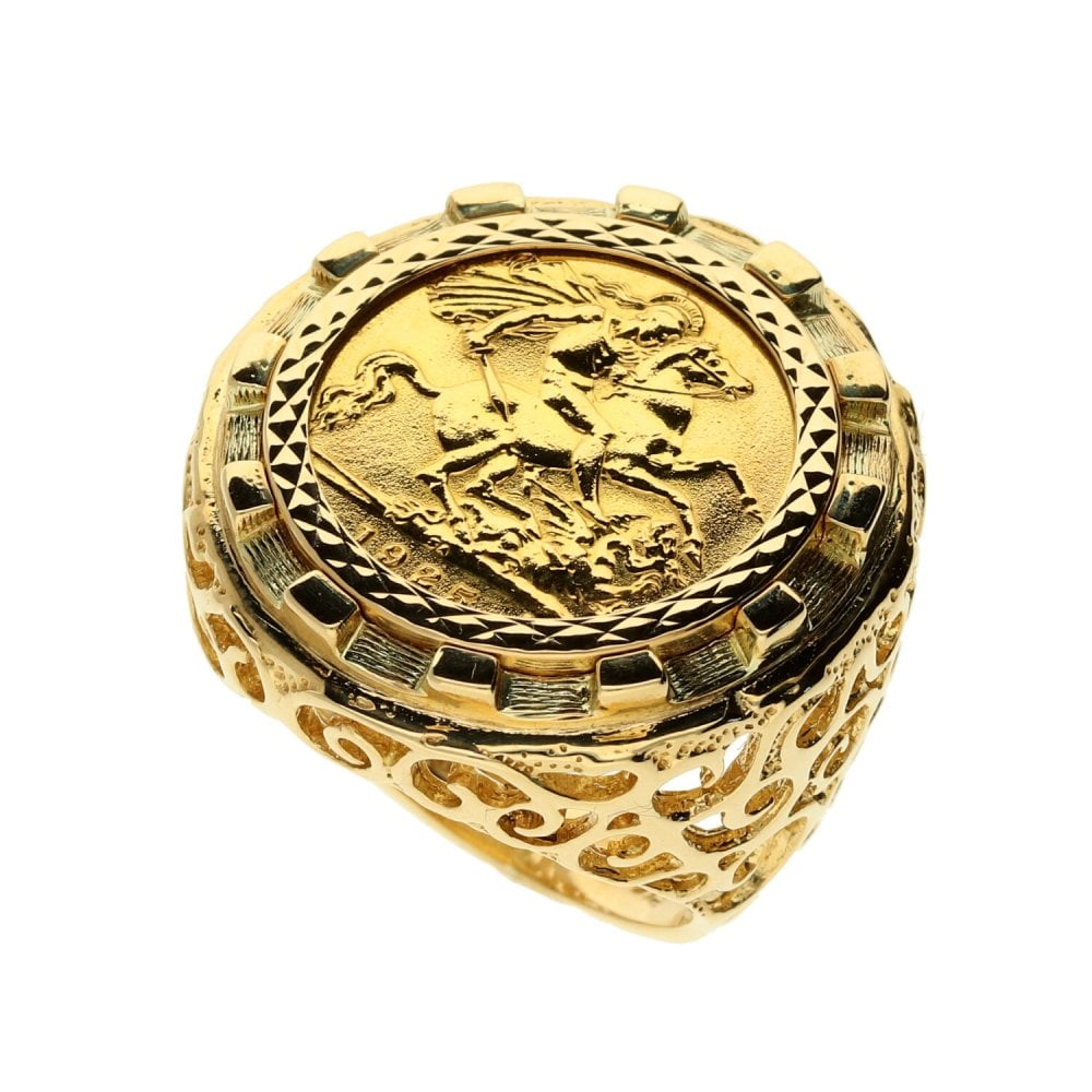 1925 Gold Half Sovereign Ring - 13.4g