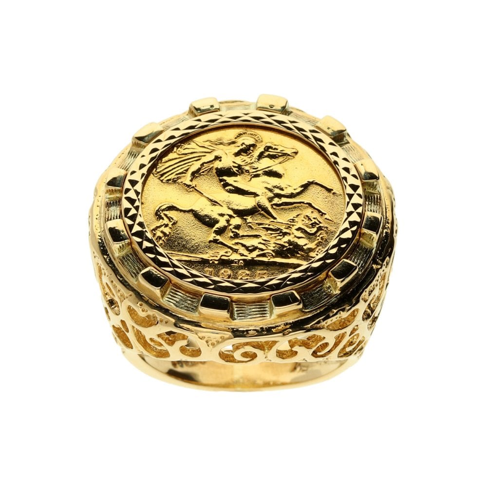 1925 Gold Half Sovereign Ring - 13.4g