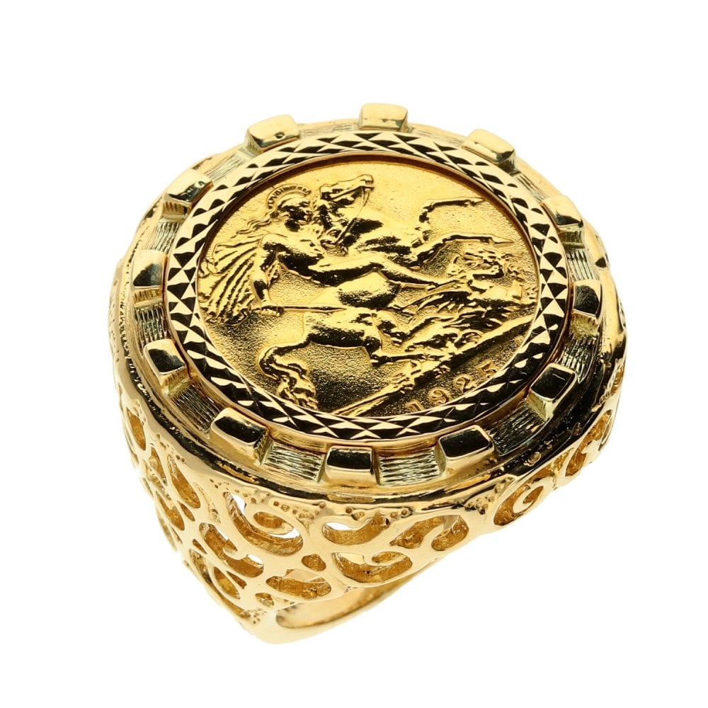 1925 Gold Half Sovereign Ring - 13.4g