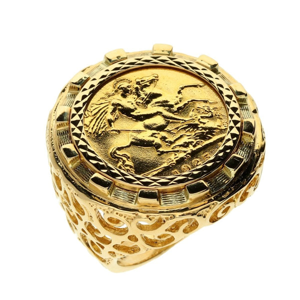 1925 Gold Half Sovereign Ring - 13.4g