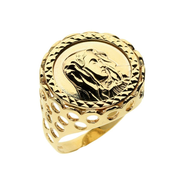 9ct Yellow Gold Madonna Ring - 8.3g