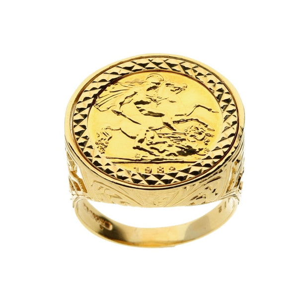 1982 Half-Sovereign Coin Ring - 9.10g
