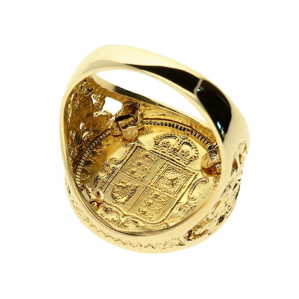 1892 Gold Half-Sovereign Ring - 9.9g