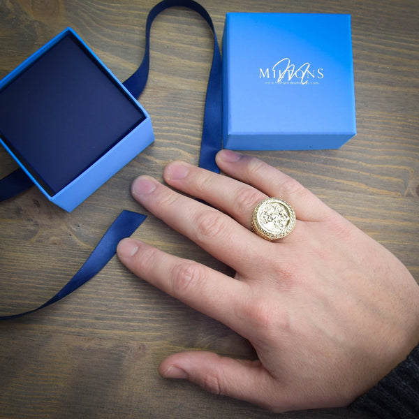 9ct Yellow Gold Saint George Ring – 10.2g
