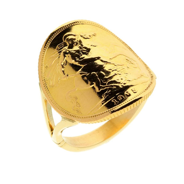 1965 Bent-Over Full Sovereign Ring - 10.2g
