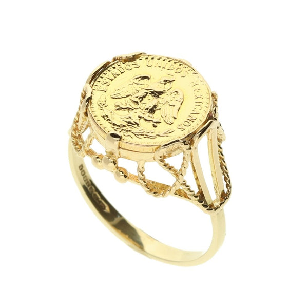 Mounted 9ct Dos Pesos Ring - 4.3g