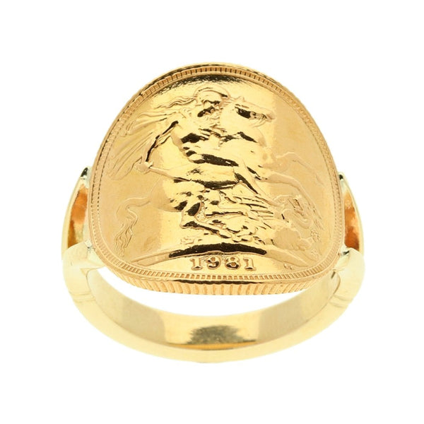 1981 Bent-Over Full Sovereign Ring - 11.3g