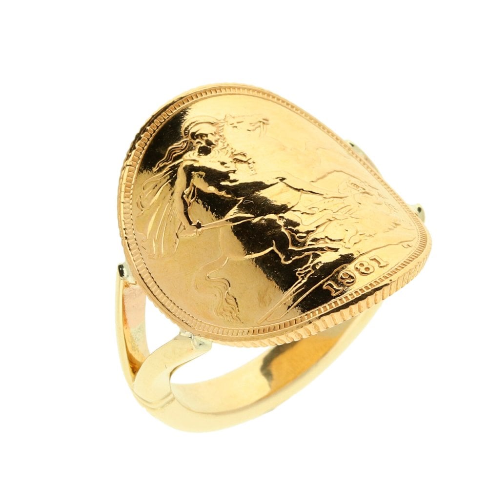 1981 Bent-Over Full Sovereign Ring - 11.3g