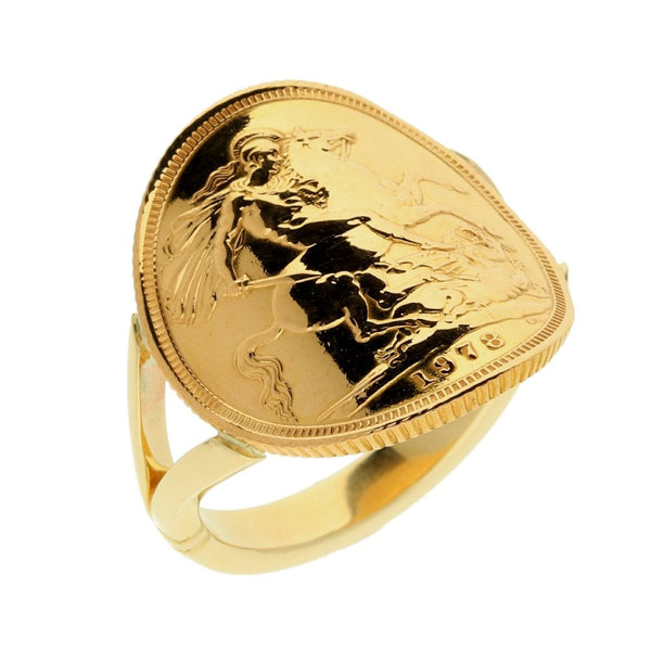 1978 Bent-Over Full Sovereign Ring - 11.3g