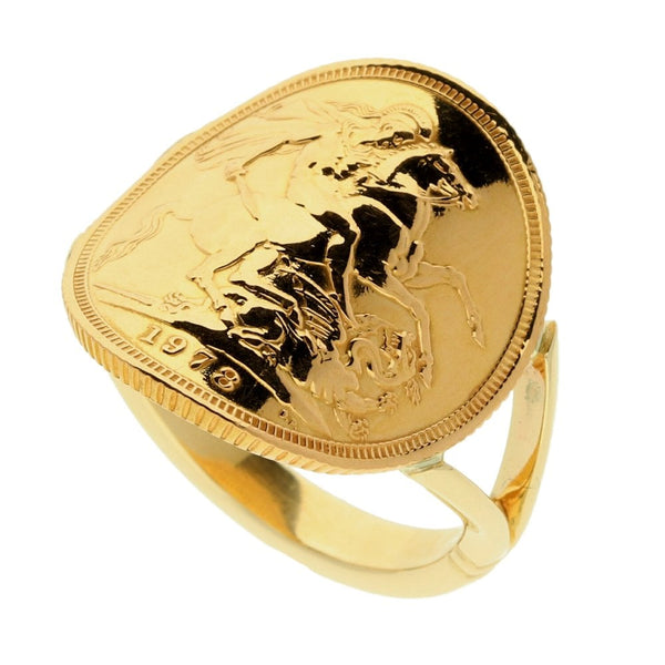 1978 Bent-Over Full Sovereign Ring - 11.3g
