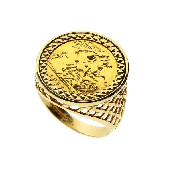 1982 Half-Sovereign Coin Ring- 8.7g