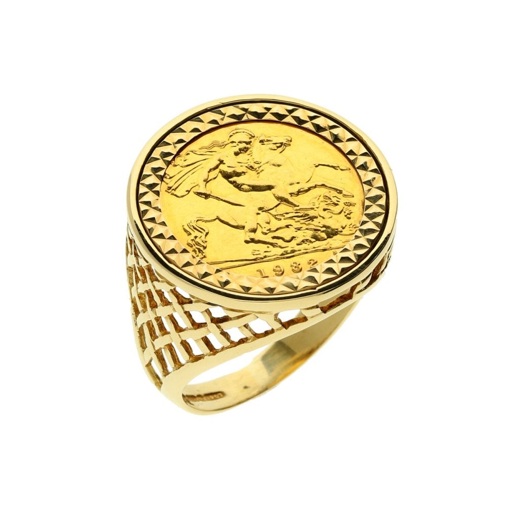 1982 Half-Sovereign Coin Ring- 8.7g