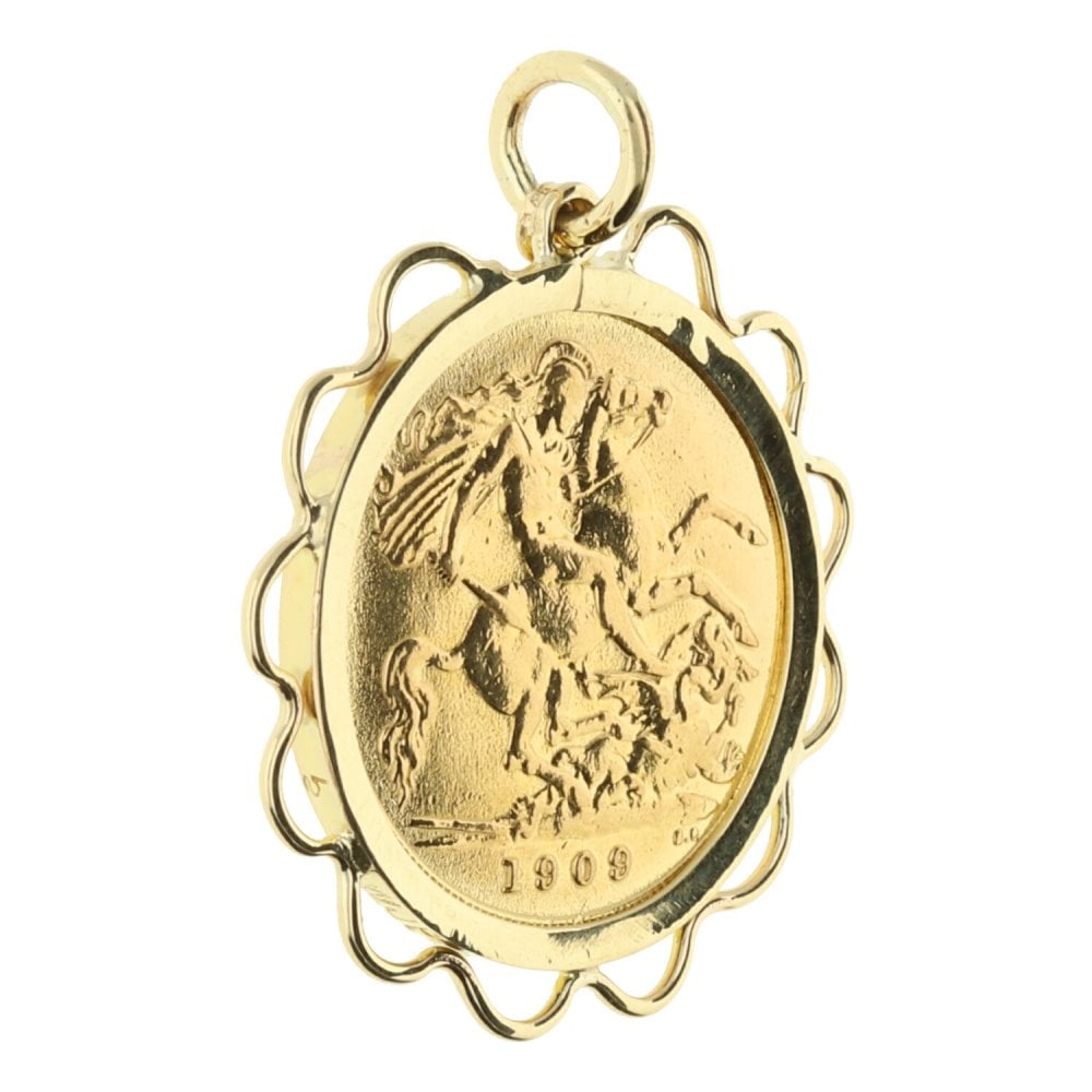 1909 Gold Half-Sovereign Pendant - 5.3g