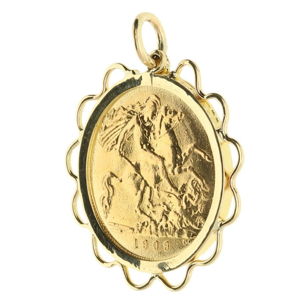 1909 Gold Half-Sovereign Pendant - 5.3g
