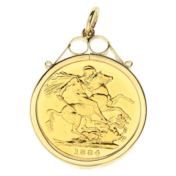 1884 Gold Full-Sovereign Pendant - 9.3g