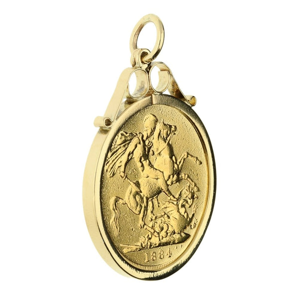 1884 Gold Full-Sovereign Pendant - 9.3g