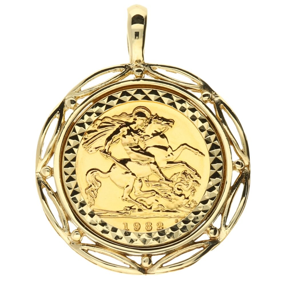 1982 Gold Half-Sovereign Pendant - 7.7g
