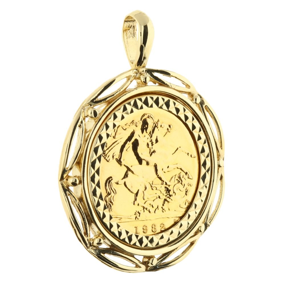 1982 Gold Half-Sovereign Pendant - 7.7g