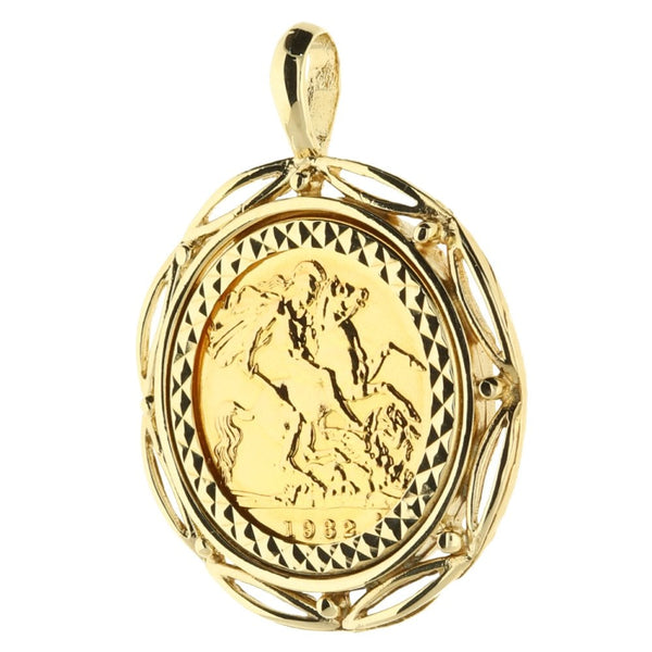 1982 Gold Half-Sovereign Pendant - 7.7g