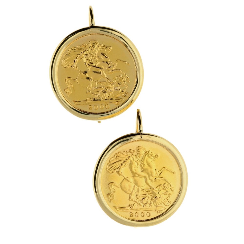 2000 Half-Sovereign Gold Earrings - 10.5g
