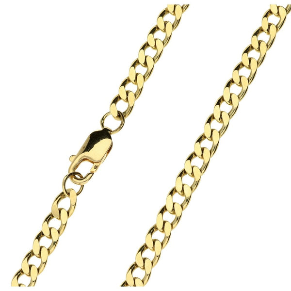 9ct Yellow Gold Gents 21-Inch Curb Chain - 32.4g