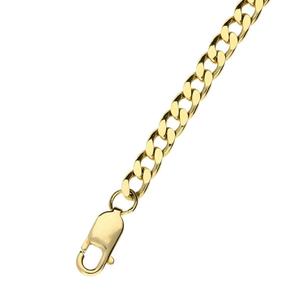 9ct Yellow Gold Gents 21-Inch Curb Chain - 32.4g
