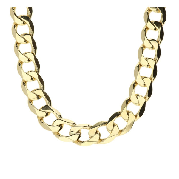 9ct Yellow Gold Gents 20-Inch Curb Chain - 76.8g