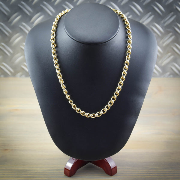 9ct Yellow Gold Rollerball 24-Inch Chain - 60.2g
