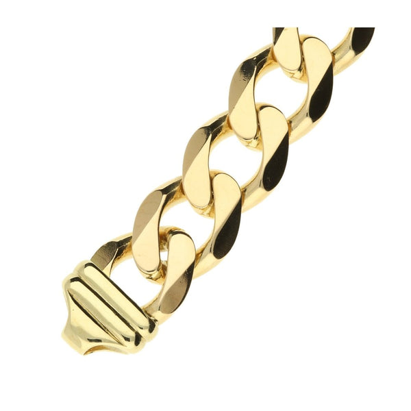 9ct Yellow Gold Gents 9-Inch Curb Bracelet - 69.6g