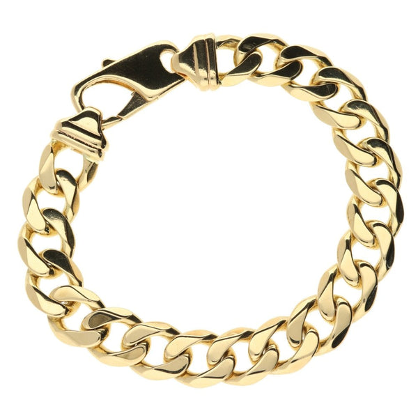 9ct Yellow Gold Gents 9-Inch Curb Bracelet  - 60.8g