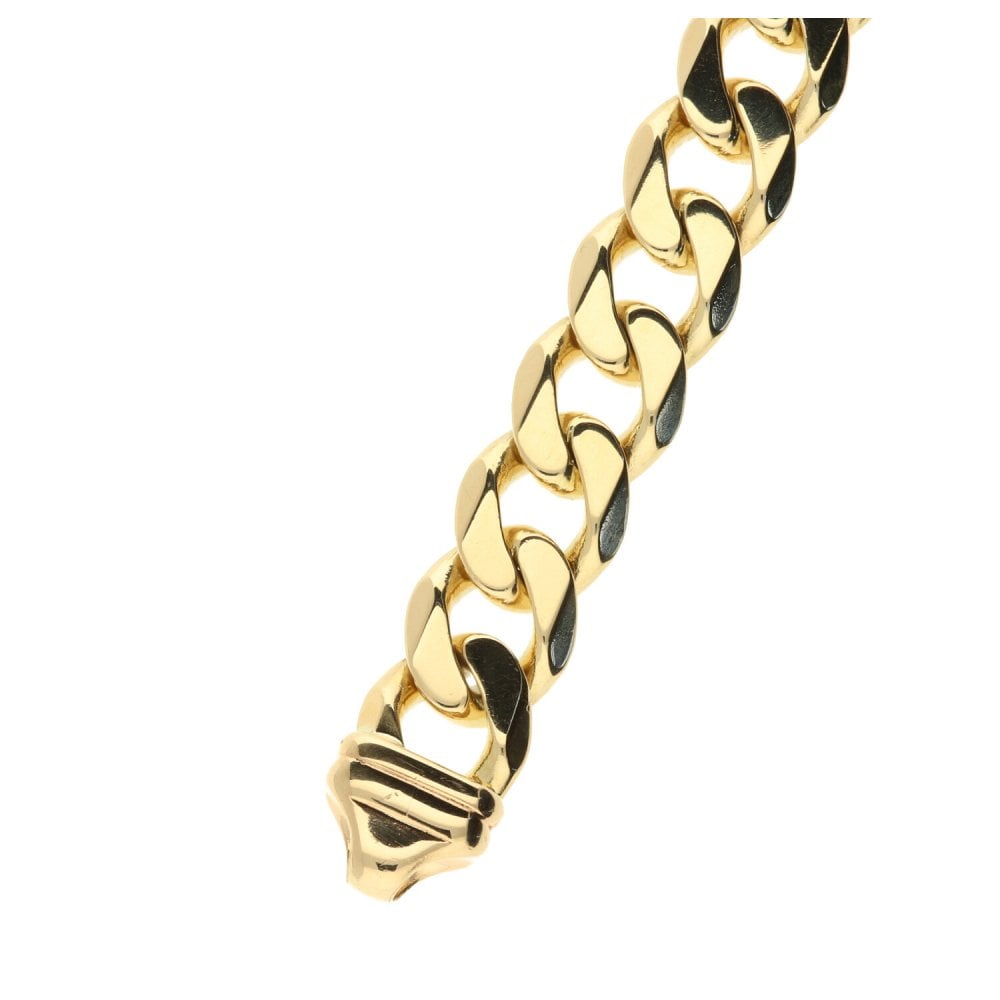 9ct Yellow Gold Gents 9-Inch Curb Bracelet  - 60.8g
