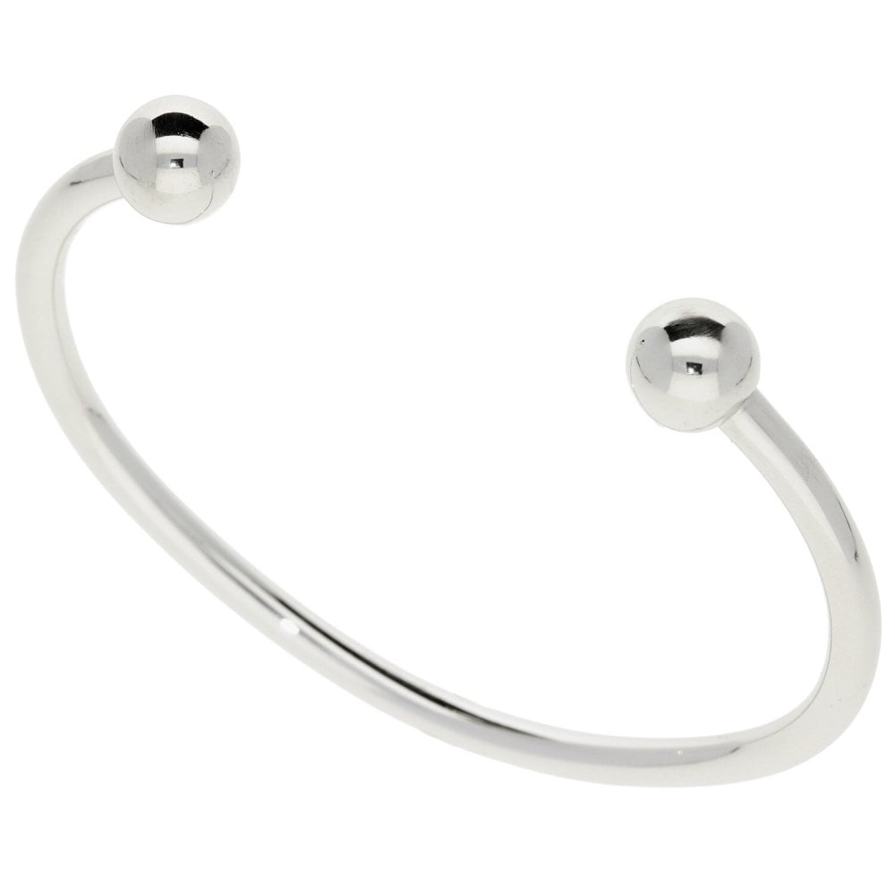 9ct White Gold Torque Bangle - 23.8g