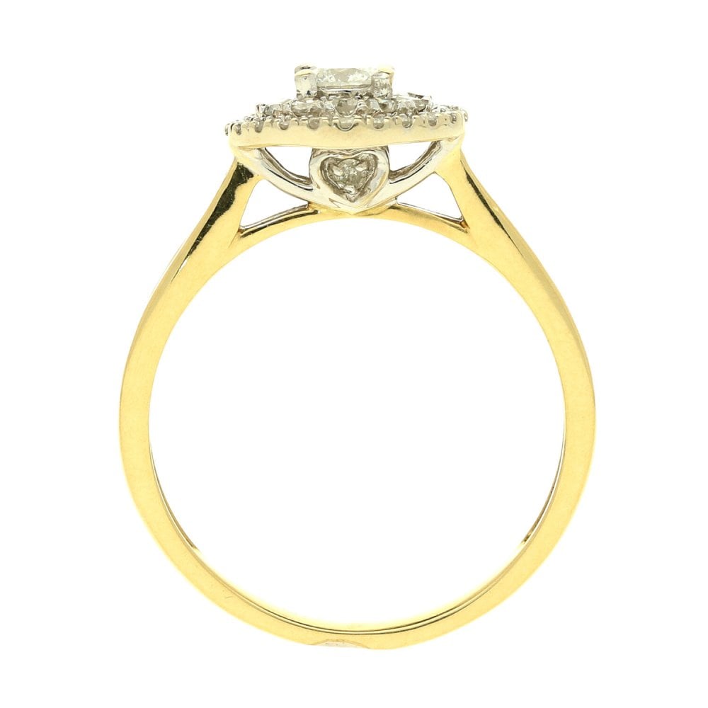 Beautiful 18ct Yellow Gold Halo Style Engagement Ring - 0.77ct