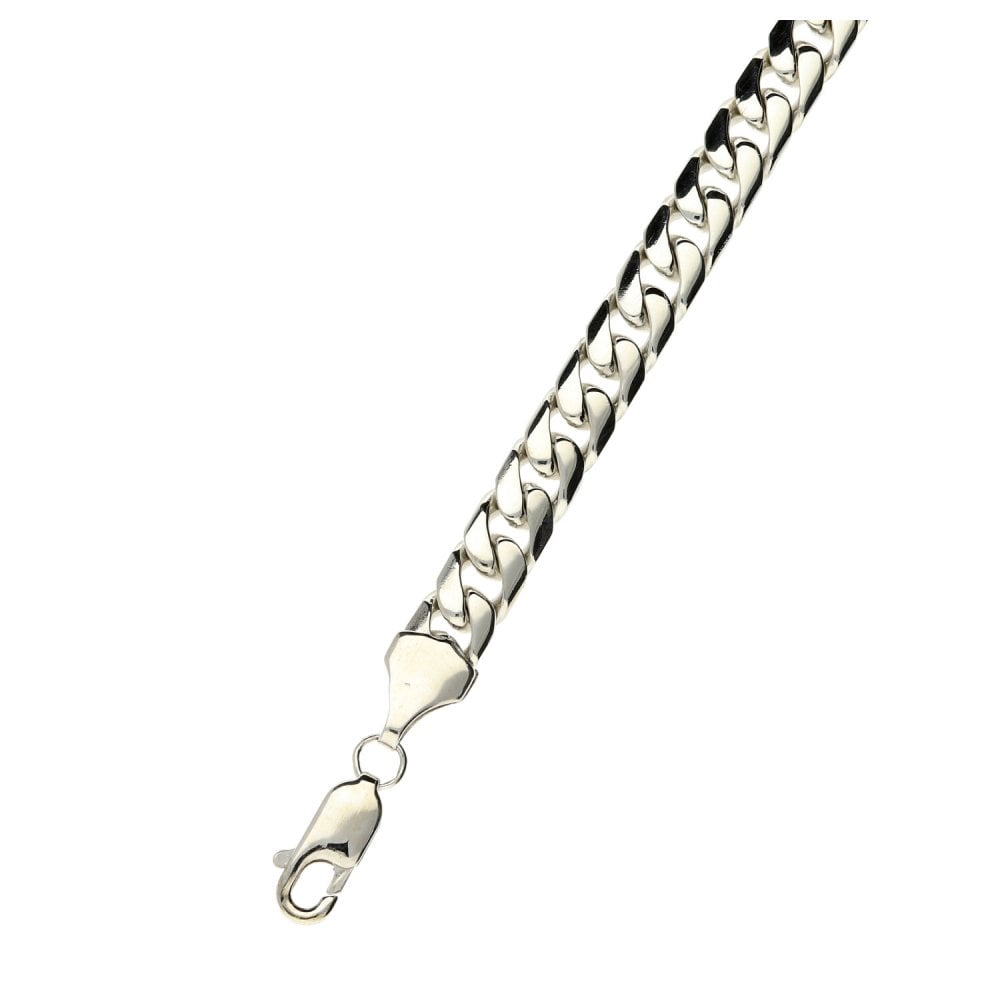 9ct White Gold Gents 7.5-Inch Curb Bracelet - 15.1g
