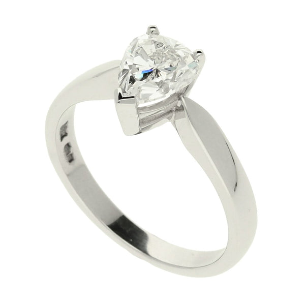 Platinum Pear Cut Diamond Ring - 1.32ct