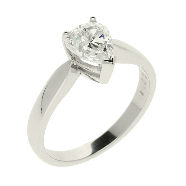 Platinum Pear Cut Diamond Ring - 1.32ct