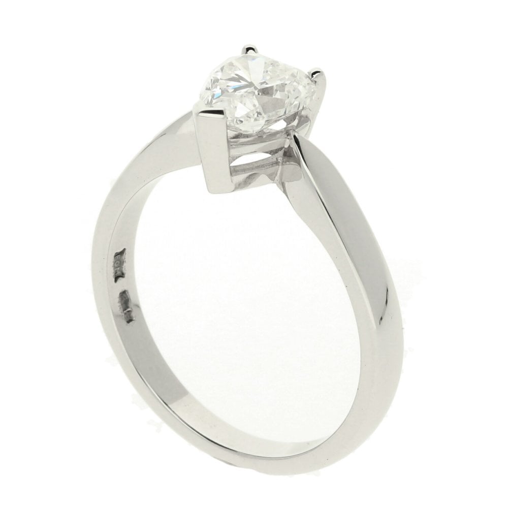 Platinum Pear Cut Diamond Ring - 1.32ct