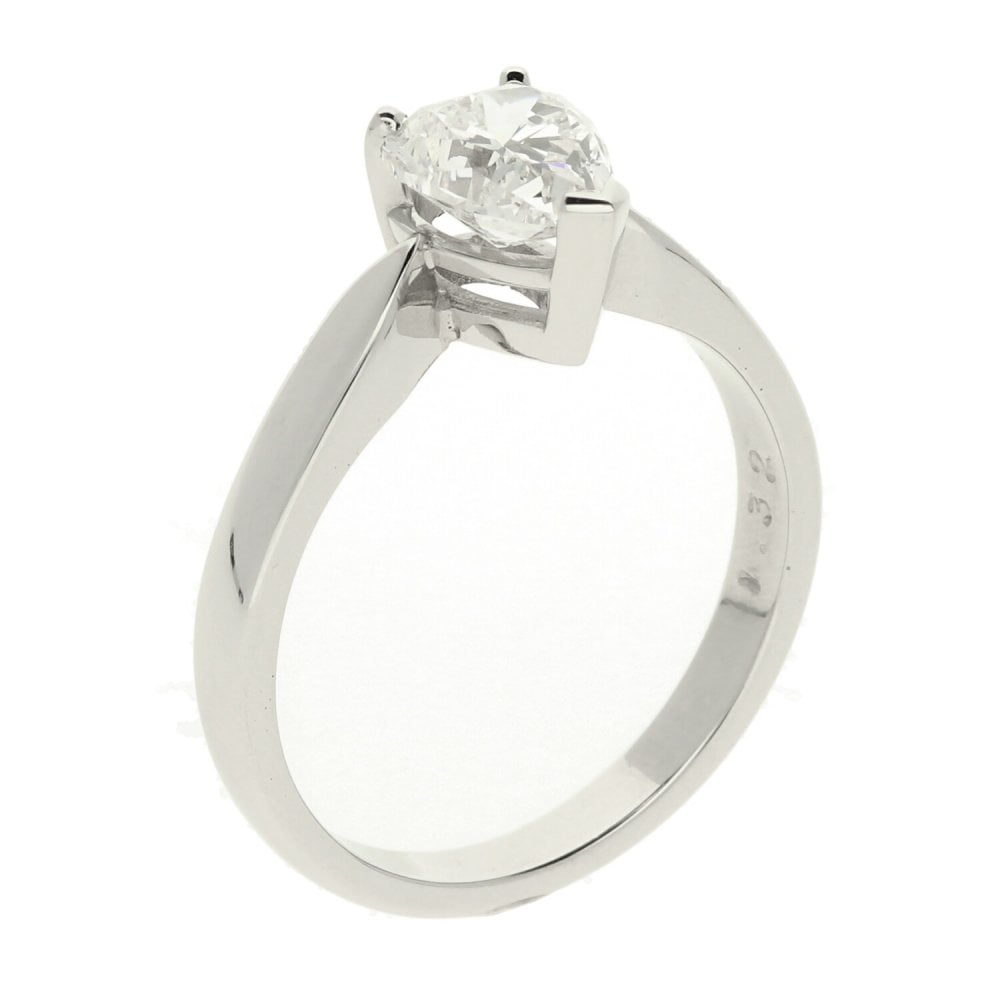 Platinum Pear Cut Diamond Ring - 1.32ct