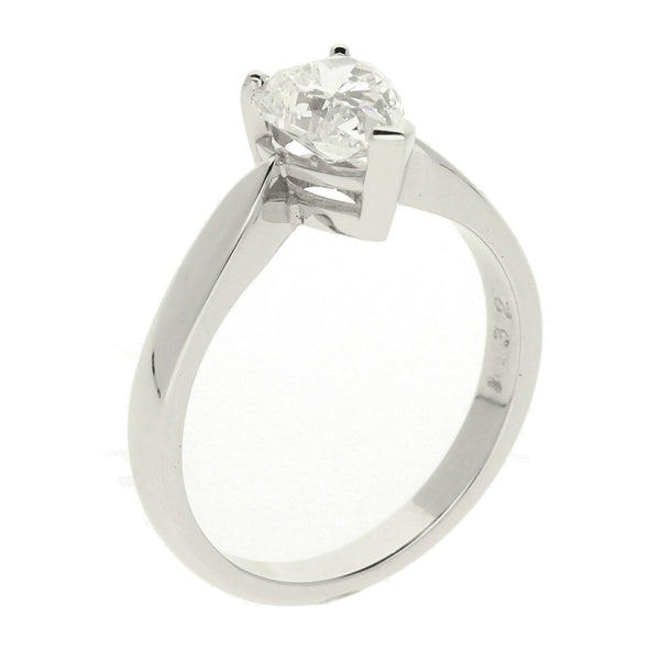 Platinum Pear Cut Diamond Ring - 1.32ct