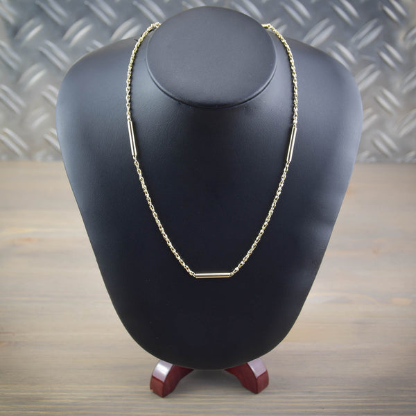 9ct Yellow Gold 31.5-Inch 'Fancy Bar' Chain - 20.1g
