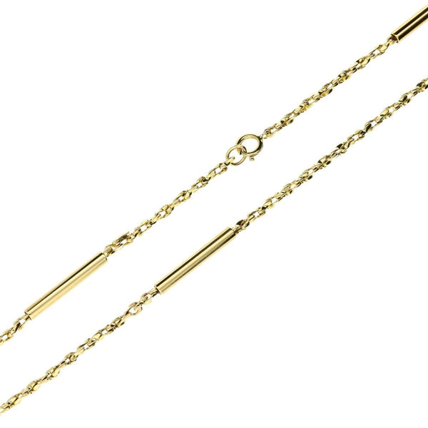 9ct Yellow Gold 31.5-Inch 'Fancy Bar' Chain - 20.1g