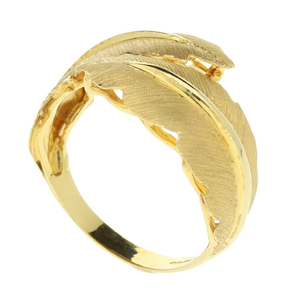 9ct Yellow Gold 'Leaf' Ring - 3.6g