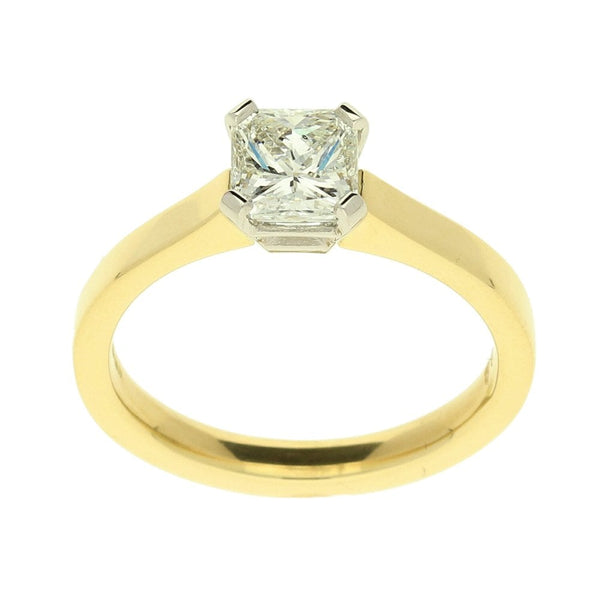 18ct Yellow Gold Asscher Cut Diamond Ring - 1.08ct - 4.8g