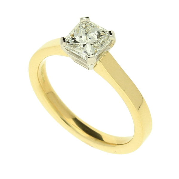 18ct Yellow Gold Asscher Cut Diamond Ring - 1.08ct - 4.8g