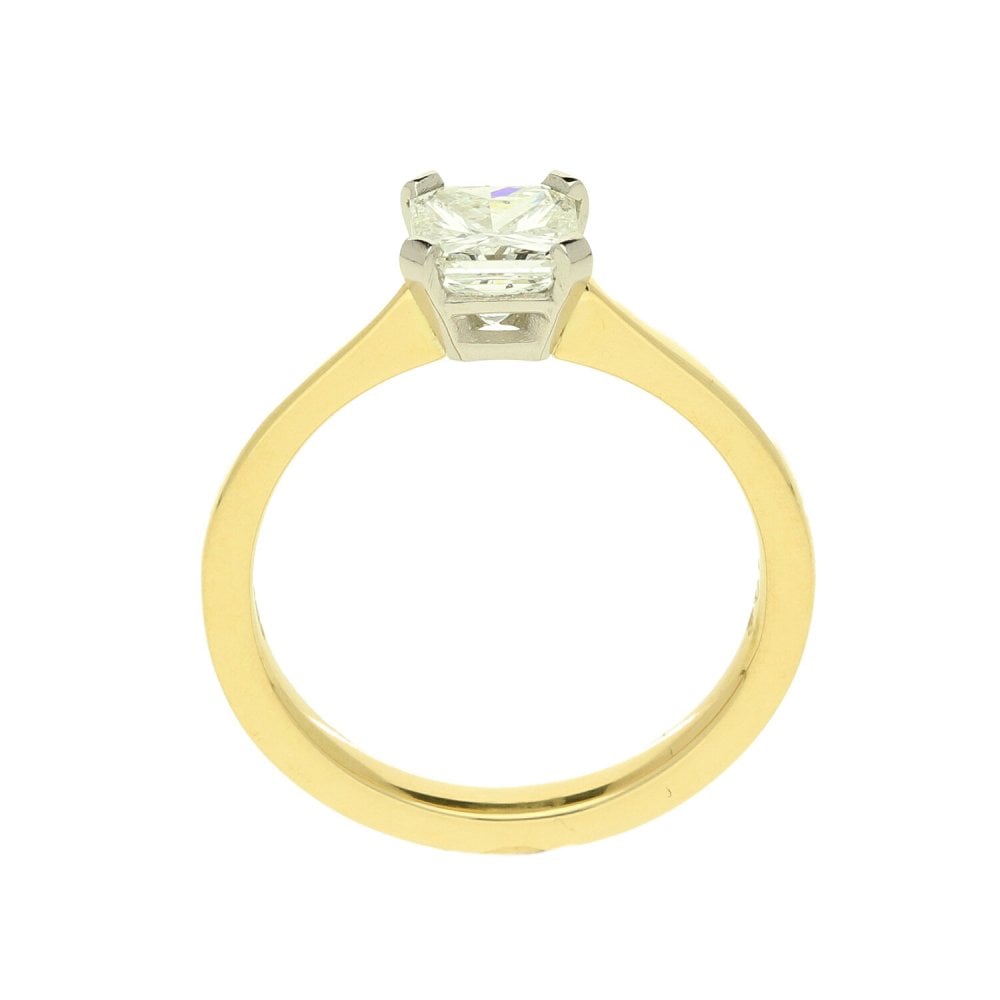 18ct Yellow Gold Asscher Cut Diamond Ring - 1.08ct - 4.8g